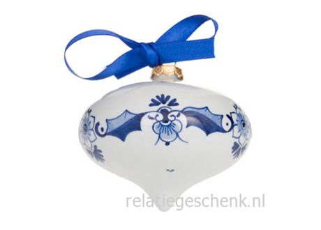 Kerstbal druppel Delfts blauw | Royal Delft