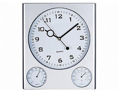 Wandklok met thermometer en hygrometer Wandklok met thermometer en hygrometer