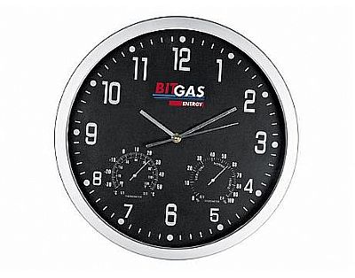Wandklok met thermometer en hygrometer Wandklok met thermometer en hygrometer