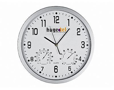Wandklok met thermometer en hygrometer Wandklok met thermometer en hygrometer