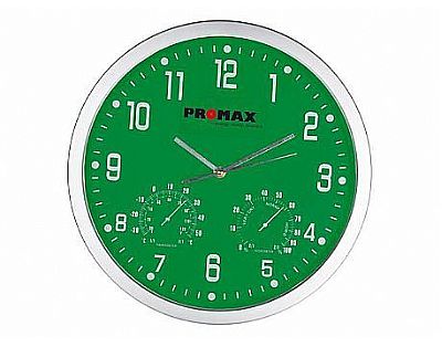 Wandklok met thermometer en hygrometer Wandklok met thermometer en hygrometer