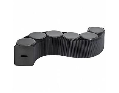 Opvouwbare bank van papier met zitkussen Opvouwbare bank van papier met zitkussen